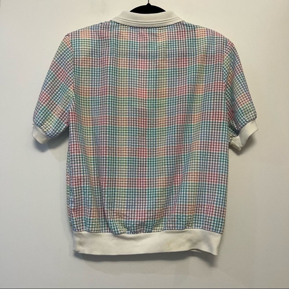 Vintage Cricket Lane Pastel Checkered Polo Shirt - Picture 3 of 6